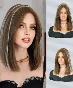 Short-Straight-Bob-Wig-Lace-Front-Synthetic-Shoulder-Length-Middle-Part-Mix-Highlight-Wig-for-Women-Daliy-Party-Cosplay-Used.webp